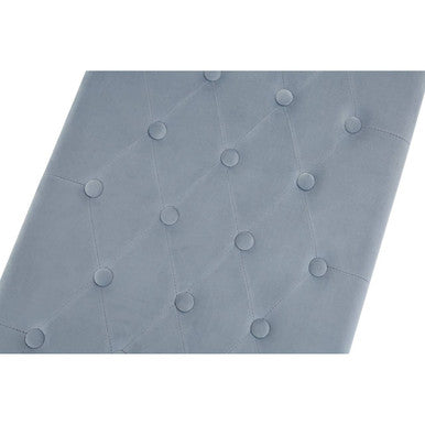 Orsina Allure Velvet Bench – Tufted Powder Blue and Gold Stainless Steel