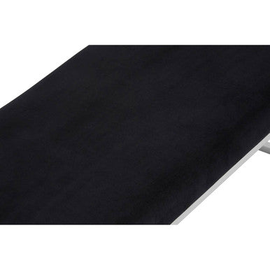 Orsina Allure Black Velvet Bench with Geometric Silver Stainless Legs