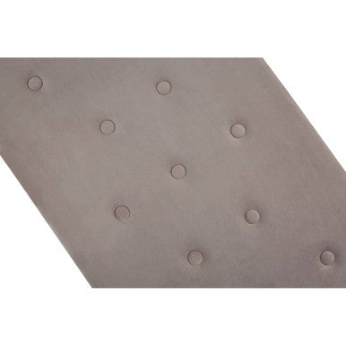 Orsina Allure Mink Velvet Tufted Bench | Silver Stainless Steel Base