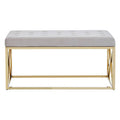 Orsina Allure Mink Velvet Bench | Gold Finish Stainless Steel Frame