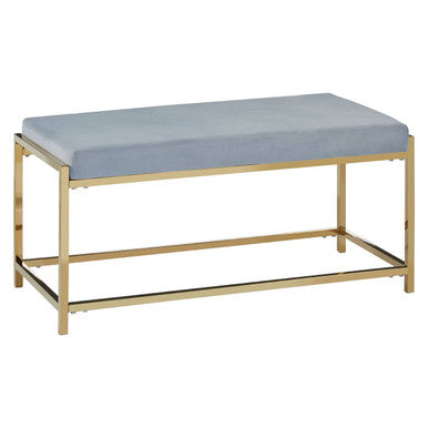 Orsina Allure Velvet Bench – Powder Blue and Gold Entryway Seating