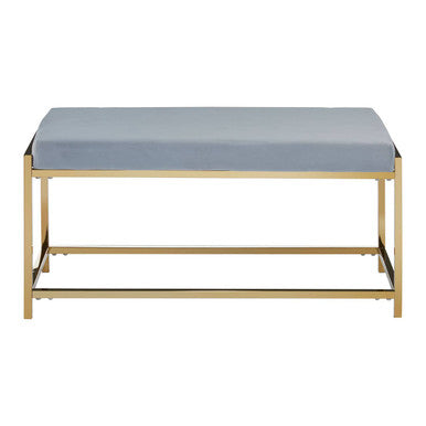 Orsina Allure Velvet Bench – Powder Blue and Gold Entryway Seating