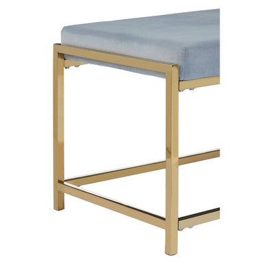 Orsina Allure Velvet Bench – Powder Blue and Gold Entryway Seating