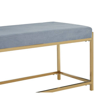 Orsina Allure Velvet Bench – Powder Blue and Gold Entryway Seating