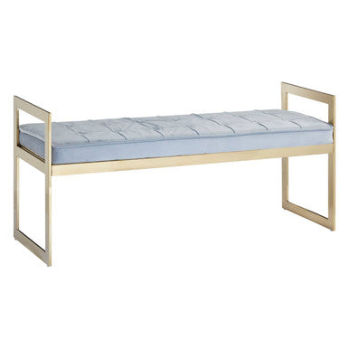Orsina Allure Tufted Velvet Bench – Powder Blue and Gold Seating