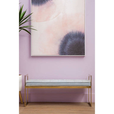 Orsina Allure Tufted Velvet Bench – Powder Blue and Gold Seating