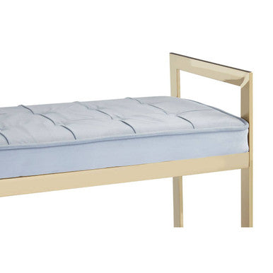 Orsina Allure Tufted Velvet Bench – Powder Blue and Gold Seating