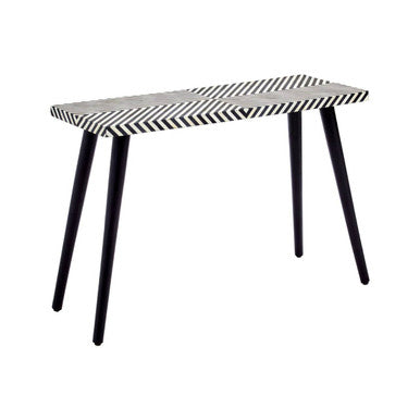 Orsina Black Chevron Bone Inlay Console Table | Sheesham Wood & Metal