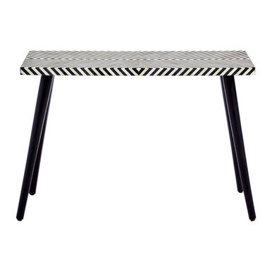 Orsina Black Chevron Bone Inlay Console Table | Sheesham Wood & Metal