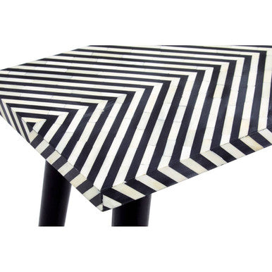 Orsina Black Chevron Bone Inlay Console Table | Sheesham Wood & Metal