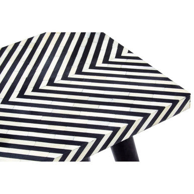 Orsina Black Chevron Bone Inlay Console Table | Sheesham Wood & Metal