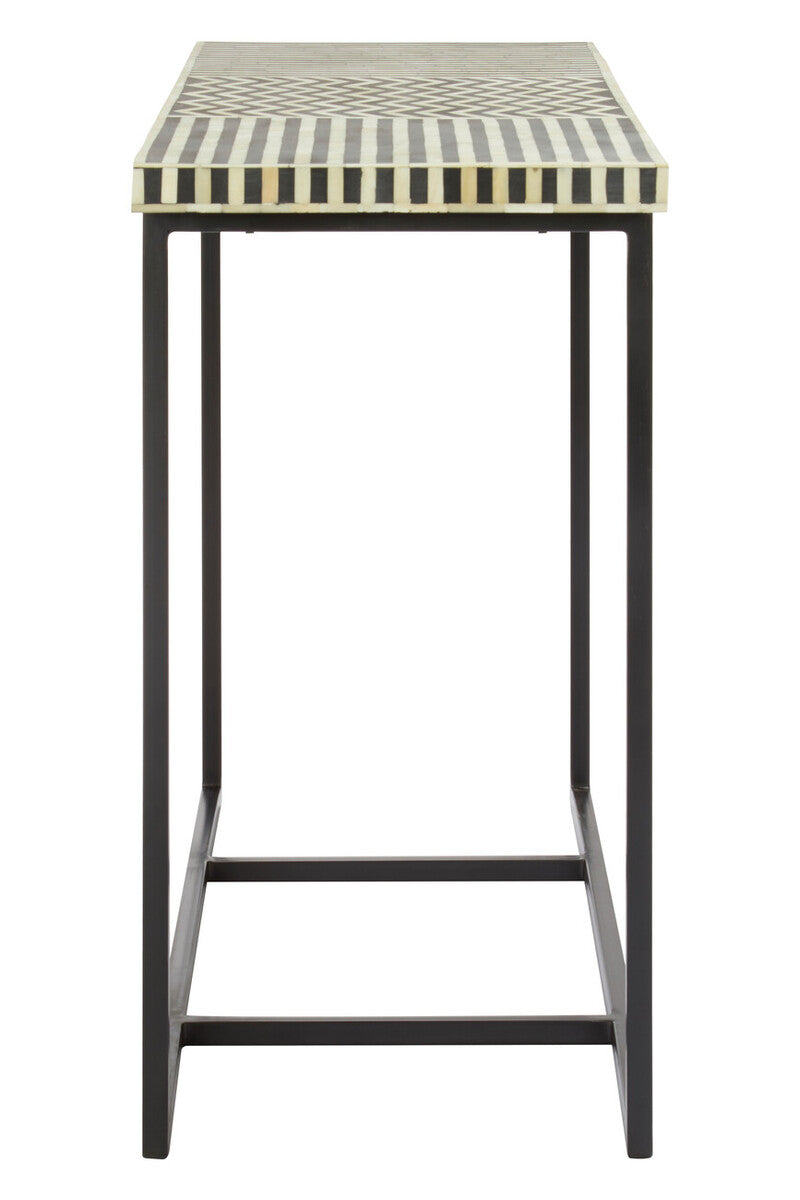 Orsina Bone Inlay Console Table – Boho Mango Wood & Metal Base