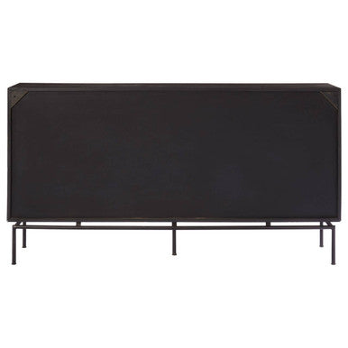 Orsina Boho Mango Wood Sideboard – Geometric 2 Door Storage Cabinet