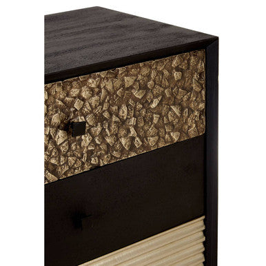 Orsina Boho 5 Drawer Tall Cabinet | Mango Wood & Black Frame