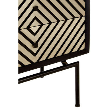 Orsina Boho 5 Drawer Tall Cabinet | Mango Wood & Black Frame