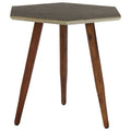 Orsina Grey Hexagonal Side Table – Sheesham Wood Boho Accent Table
