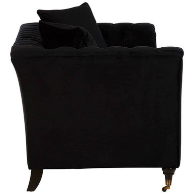 Orsina Sabrina 2-Seater Onyx Sofa – Button Tufted Chesterfield Loveseat