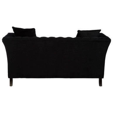 Orsina Sabrina 2-Seater Onyx Sofa – Button Tufted Chesterfield Loveseat