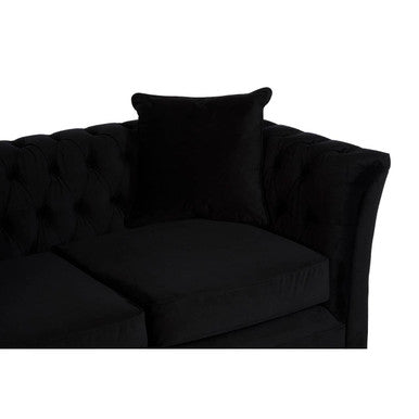 Orsina Sabrina 2-Seater Onyx Sofa – Button Tufted Chesterfield Loveseat