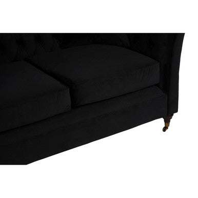 Orsina Sabrina 2-Seater Onyx Sofa – Button Tufted Chesterfield Loveseat