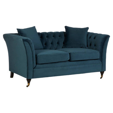 Orsina Sabrina 2 Seater Midnight Blue Velvet Button Tufted Sofa