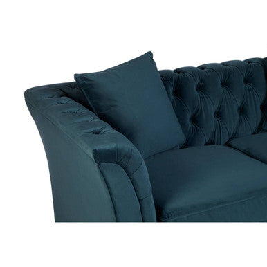Orsina Sabrina 2 Seater Midnight Blue Velvet Button Tufted Sofa