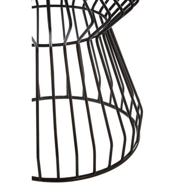 Orsina Corina Round Side Table – White Top with Black Iron Curved Base