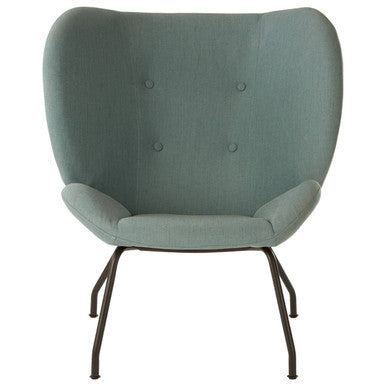 Orsina Kolding Green Fabric Accent Chair – Tufted Winged Armchair