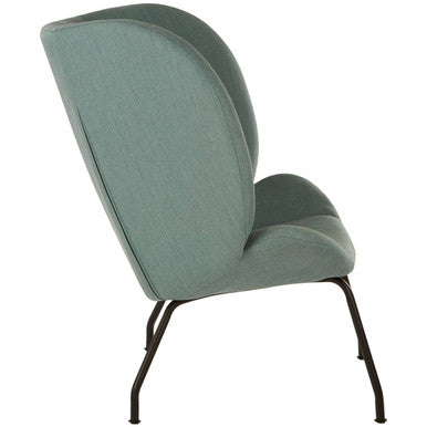 Orsina Kolding Green Fabric Accent Chair – Tufted Winged Armchair