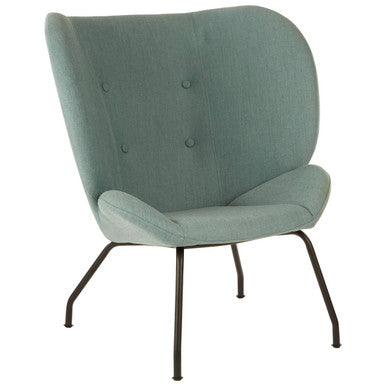 Orsina Kolding Green Fabric Accent Chair – Tufted Winged Armchair