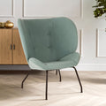 Orsina Kolding Green Fabric Accent Chair – Tufted Winged Armchair