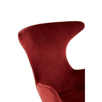 Orsina Kolding Red Fabric Wingback Chair | Mid-Century Modern Accent