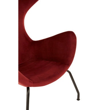Orsina Kolding Red Fabric Wingback Chair | Mid-Century Modern Accent