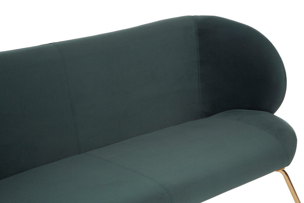 Orsina Kolding 2-Seater Green Sofa – Modern Velvet Loveseat with Gold Legs