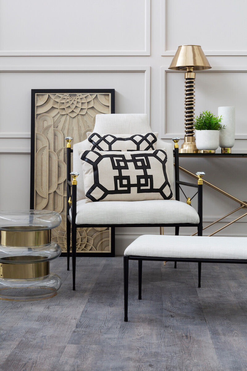 Orsina Margot Round Gold Side Table with Clear Glass and Steel Frame
