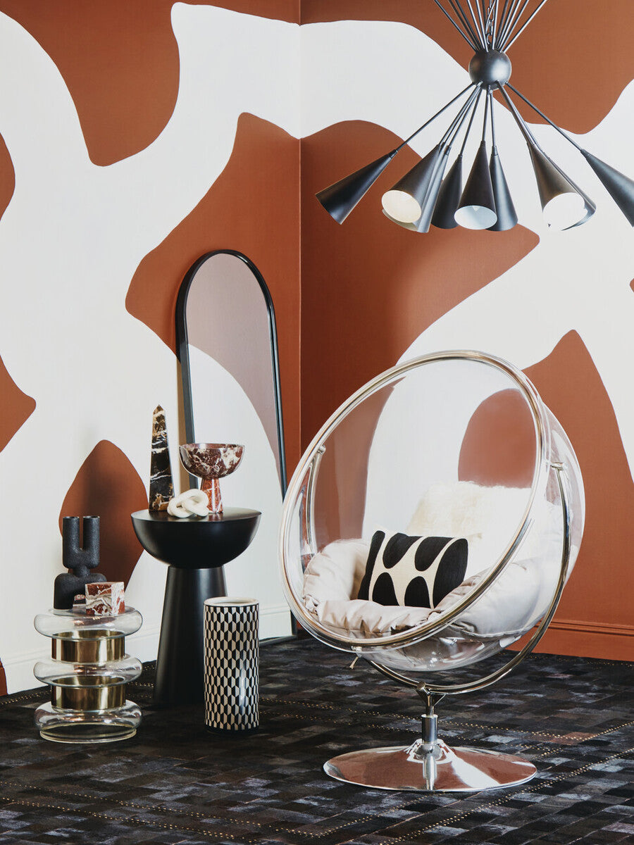 Orsina Margot Round Gold Side Table with Clear Glass and Steel Frame