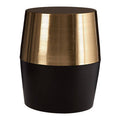 Orsina Margot Drum Side Table – Black and Copper Engraved Metal