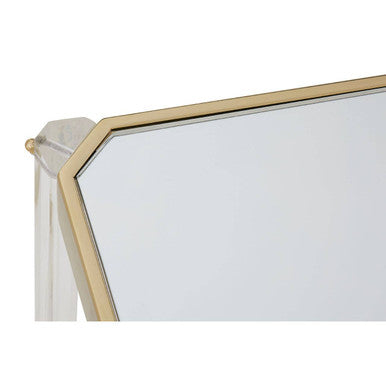 Orsina Miley Mirrored Side Table – Gold Steel Frame and Acrylic Legs