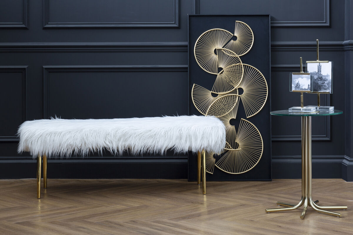 Orsina Miley Round Glass Side Table – Gold Metal Splayed Base