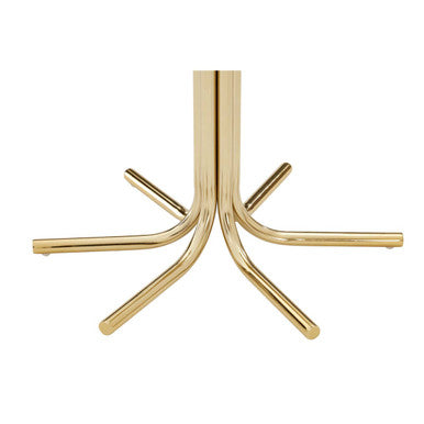 Orsina Miley Round Glass Side Table – Gold Metal Splayed Base
