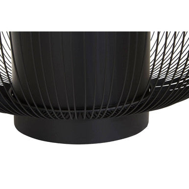 Orsina Trento Round Coffee Table – Black Glass & Matte Wireframe