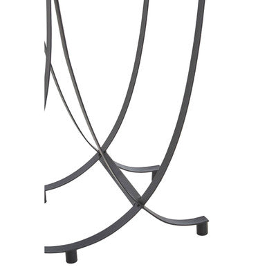 Orsina Trento Console Table – Grey Glass Top & Black Iron Base