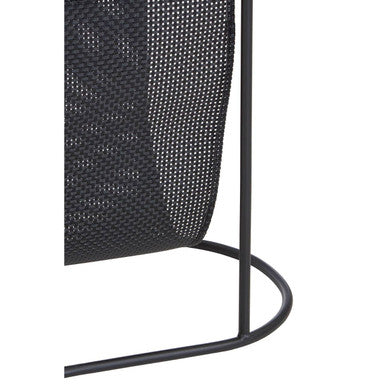Orsina Trento Side Table – Grey Glass Top with Mesh Storage Shelf