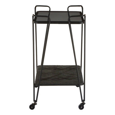 Orsina Trento Bar Trolley – Two Tier Serving Cart with Grey Glass Top