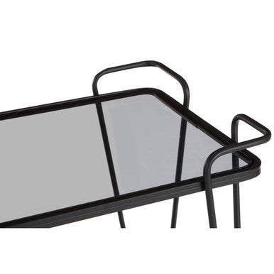 Orsina Trento Bar Trolley – Two Tier Serving Cart with Grey Glass Top