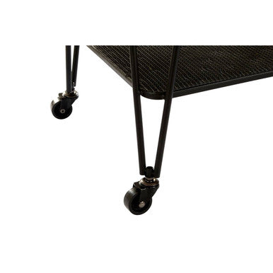 Orsina Trento Bar Trolley – Two Tier Serving Cart with Grey Glass Top