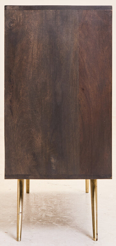 Orsina Surat 2-Door Mango Wood Sideboard – Hand-Carved Boho Cabinet