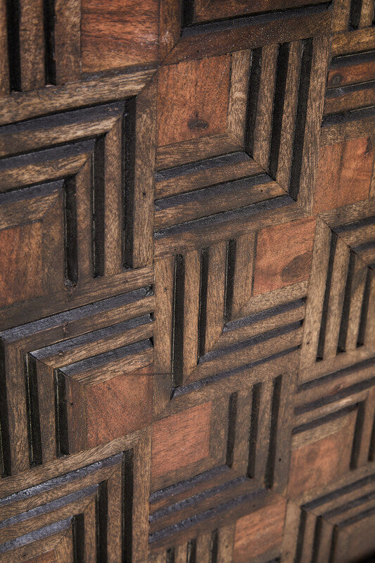 Orsina Surat 2-Door Mango Wood Sideboard – Hand-Carved Boho Cabinet