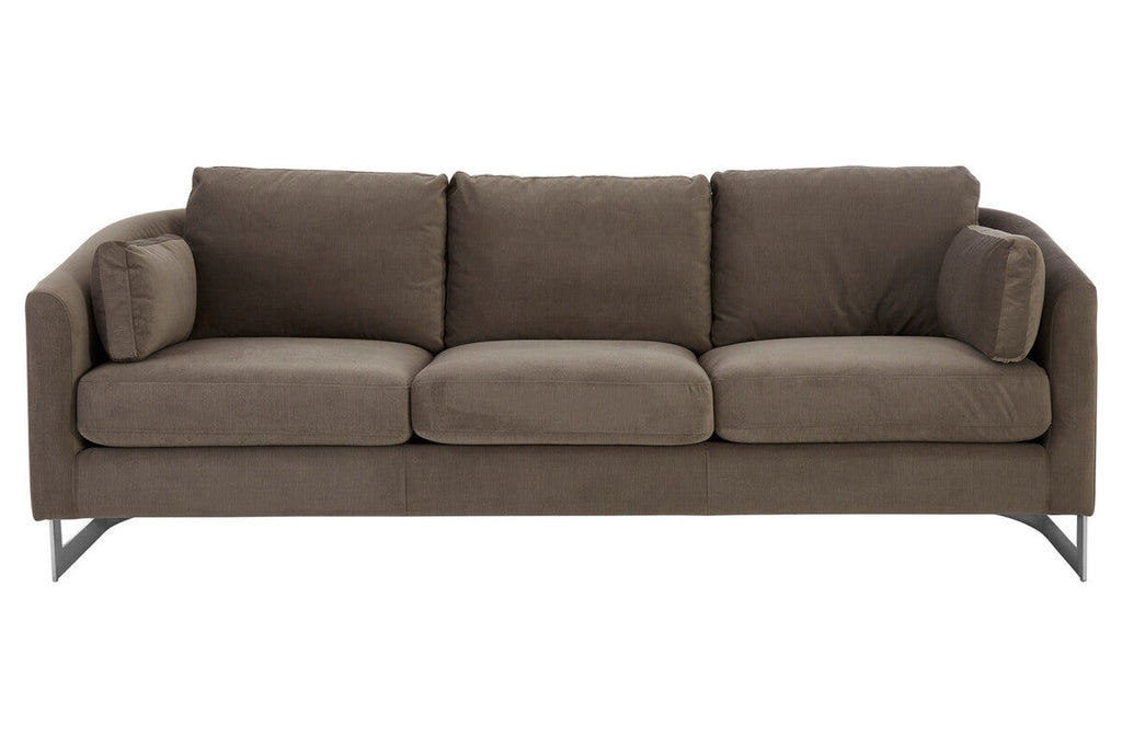 Orsina Freda 3 Seater Sofa | Dark Grey Cotton Velvet Modern Lounge