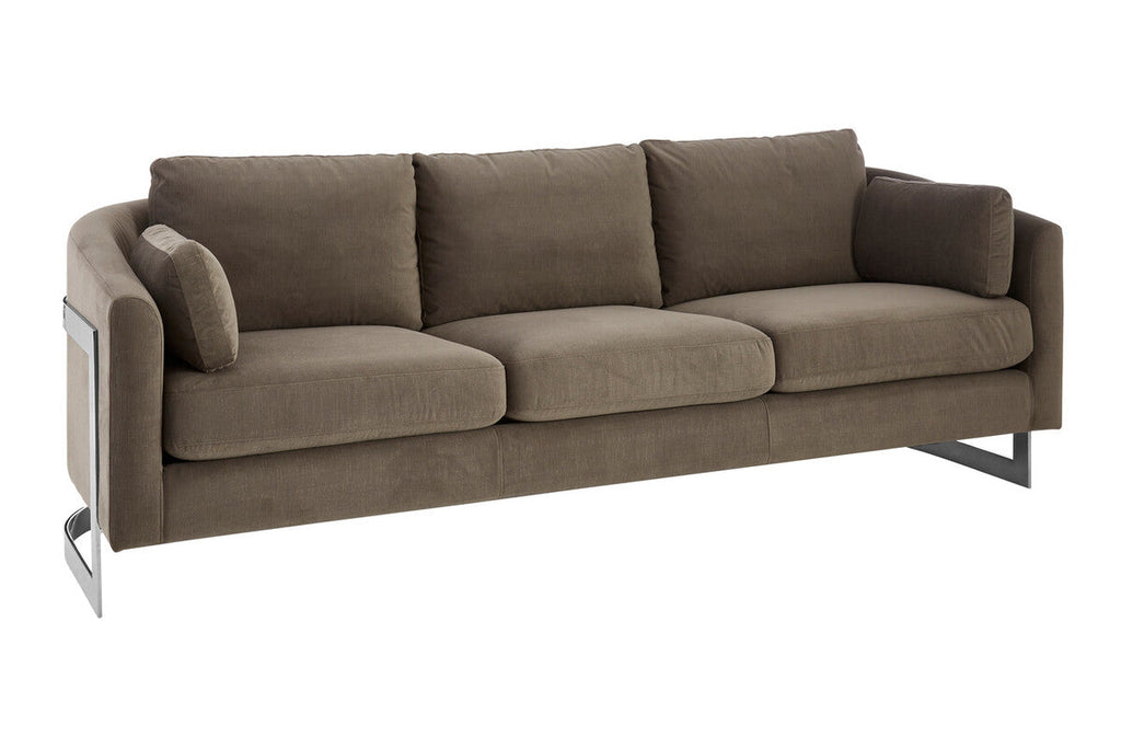 Orsina Freda 3 Seater Sofa | Dark Grey Cotton Velvet Modern Lounge